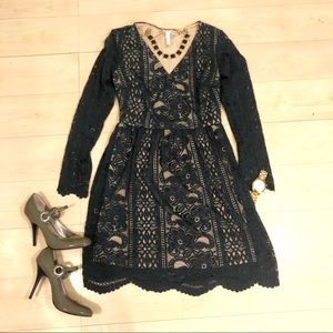 Xhilaration Lace Dress, Forest Green, S